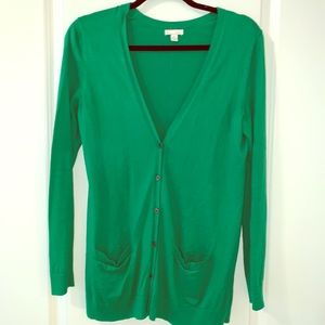 Gap silk blend green cardigan size M